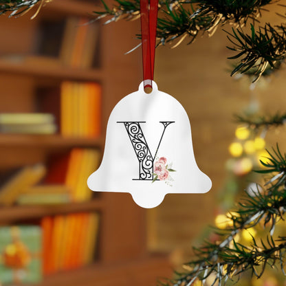 Floral Letters: Letter Y - Metal Christmas Ornament - Whippie's