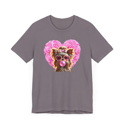 Yorkie Love Unisex Jersey Tee - 💖 Cuteness Overload! 💖 - Whippie's