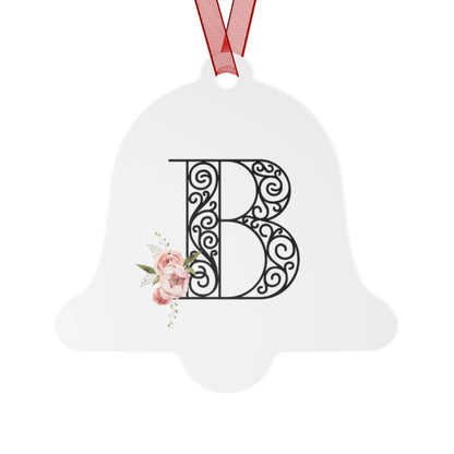 Floral Letters: Letter B - Metal Christmas Ornament - Whippie's