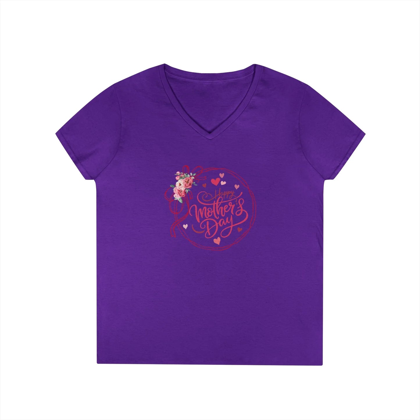 Happy Mother's Day Peonies V-Neck T-Shirt - Whippie's