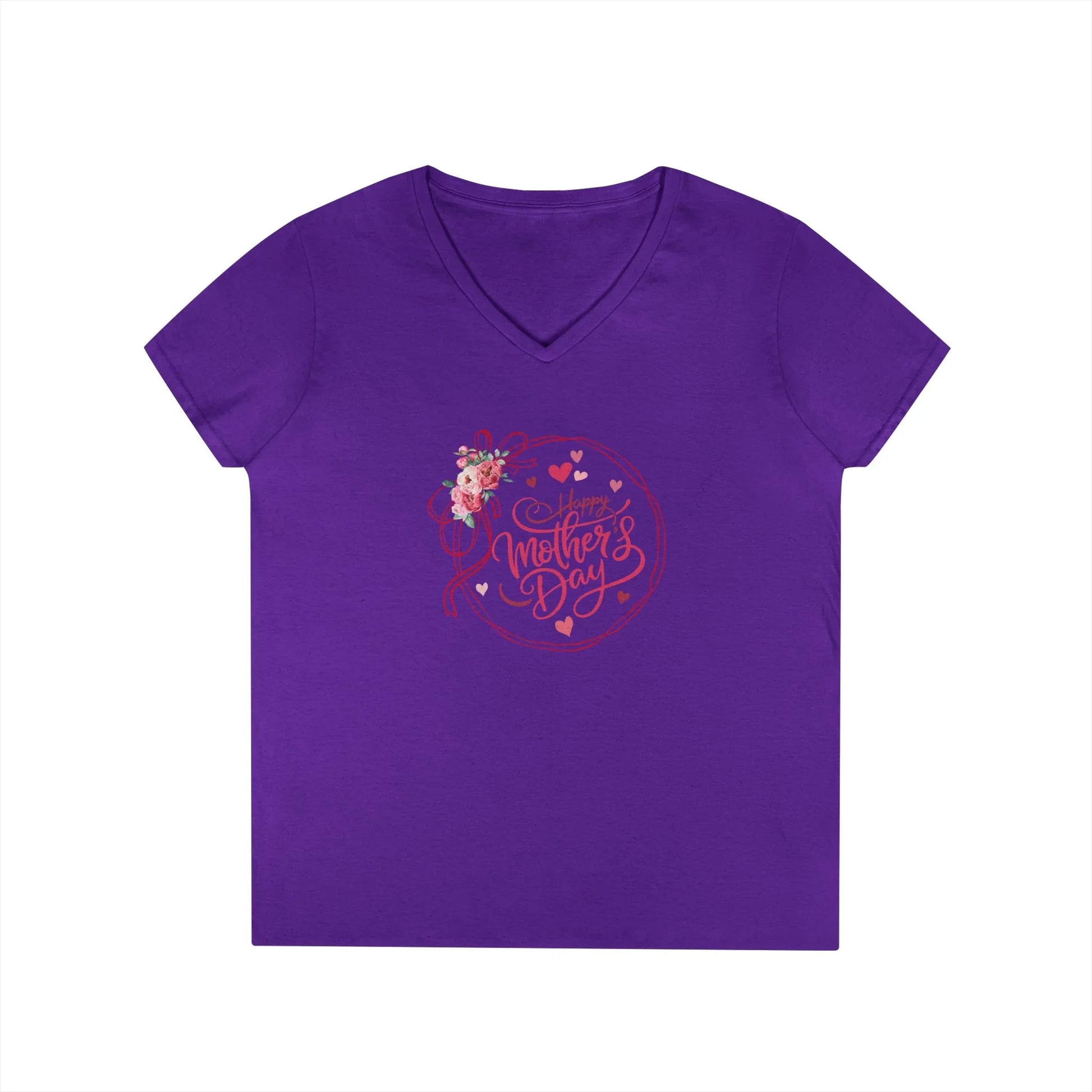 Happy Mother's Day Peonies V-Neck T-Shirt - Whippie's