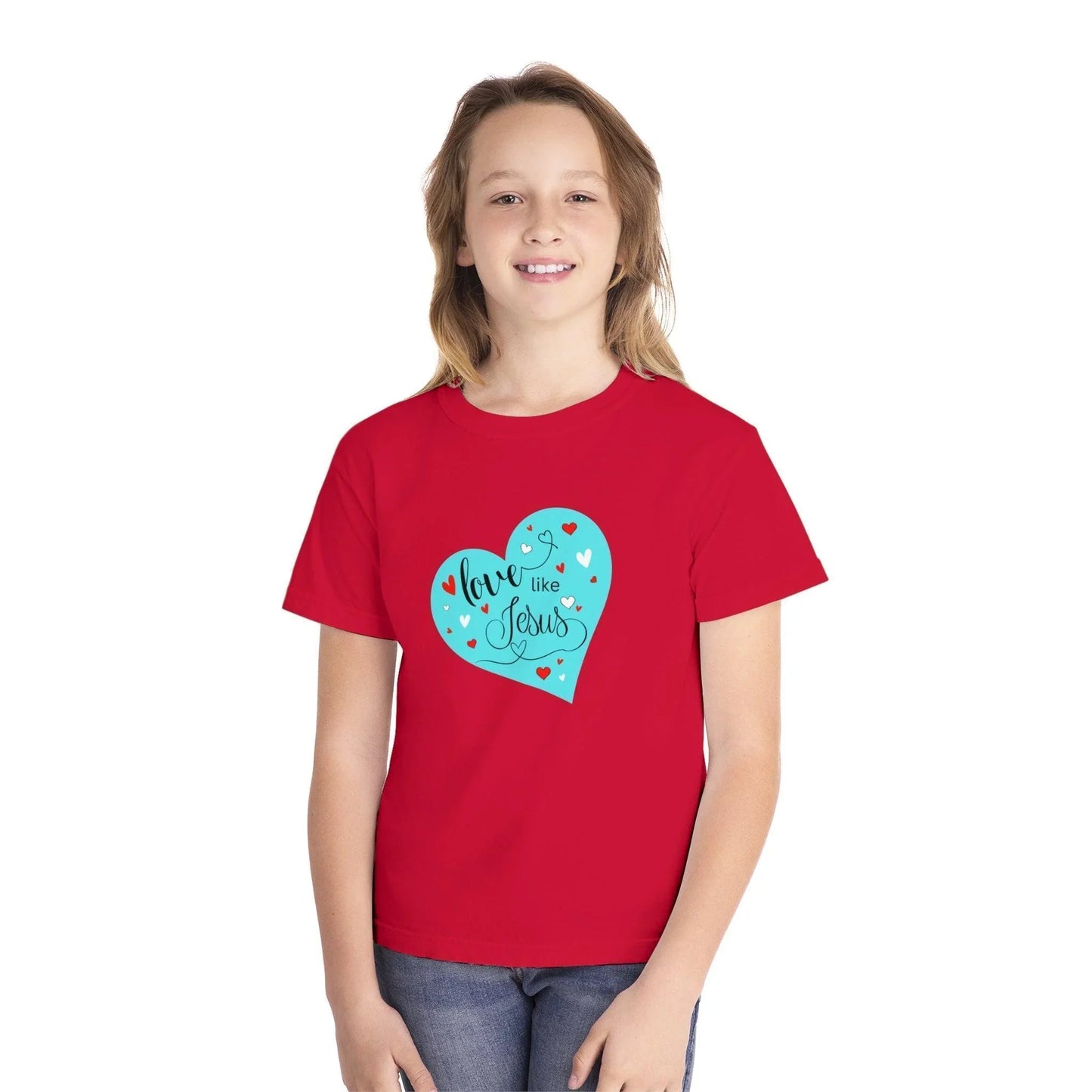💙 Love Like Jesus ❤️ Youth Midweight Tee ✨ Spread love and kindness. - Whippie's