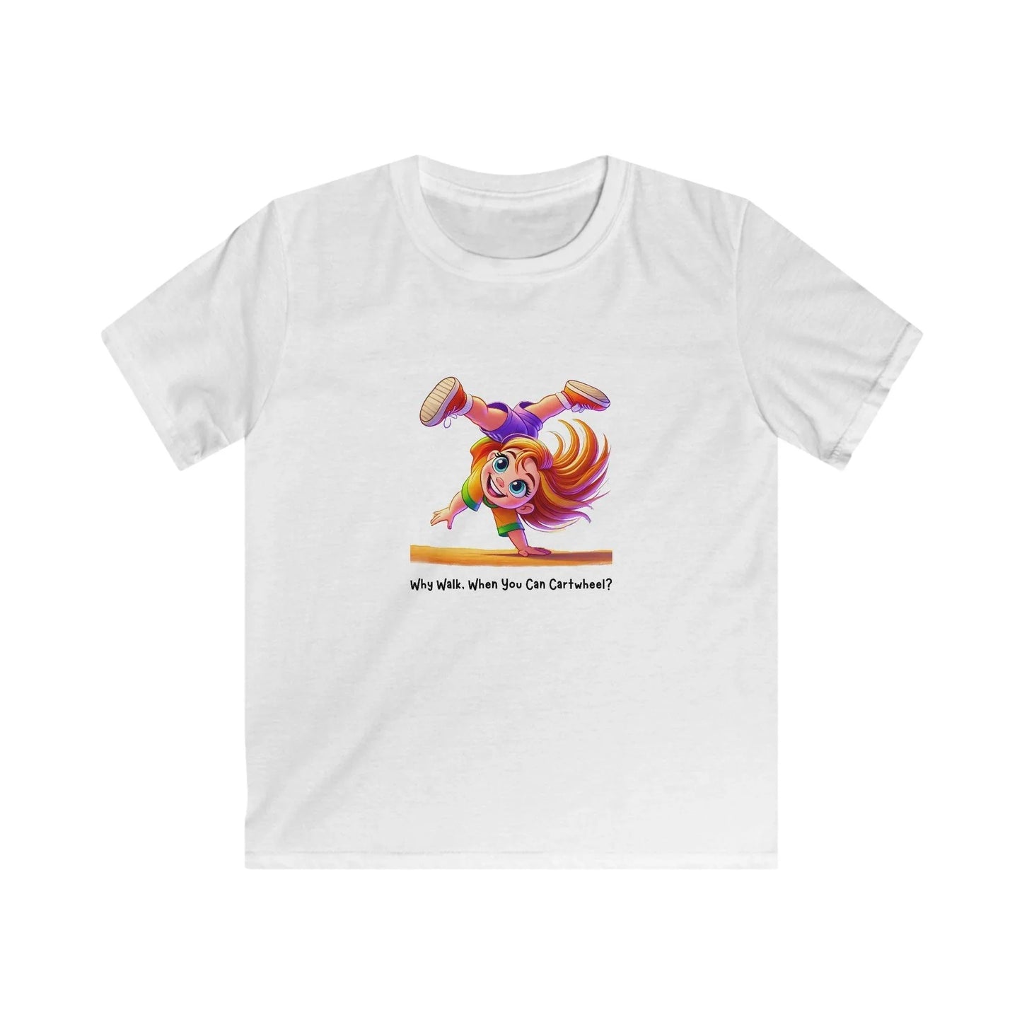 Why Walk When You Can Cartwheel?" Kids' Tee! 🤸‍♀️ - Whippie's