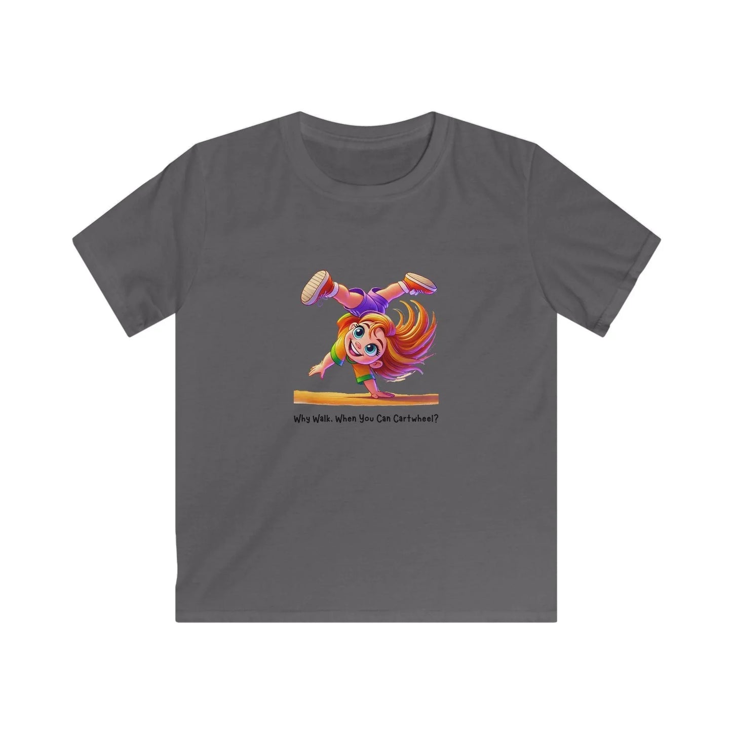 Why Walk When You Can Cartwheel?" Kids' Tee! 🤸‍♀️ - Whippie's