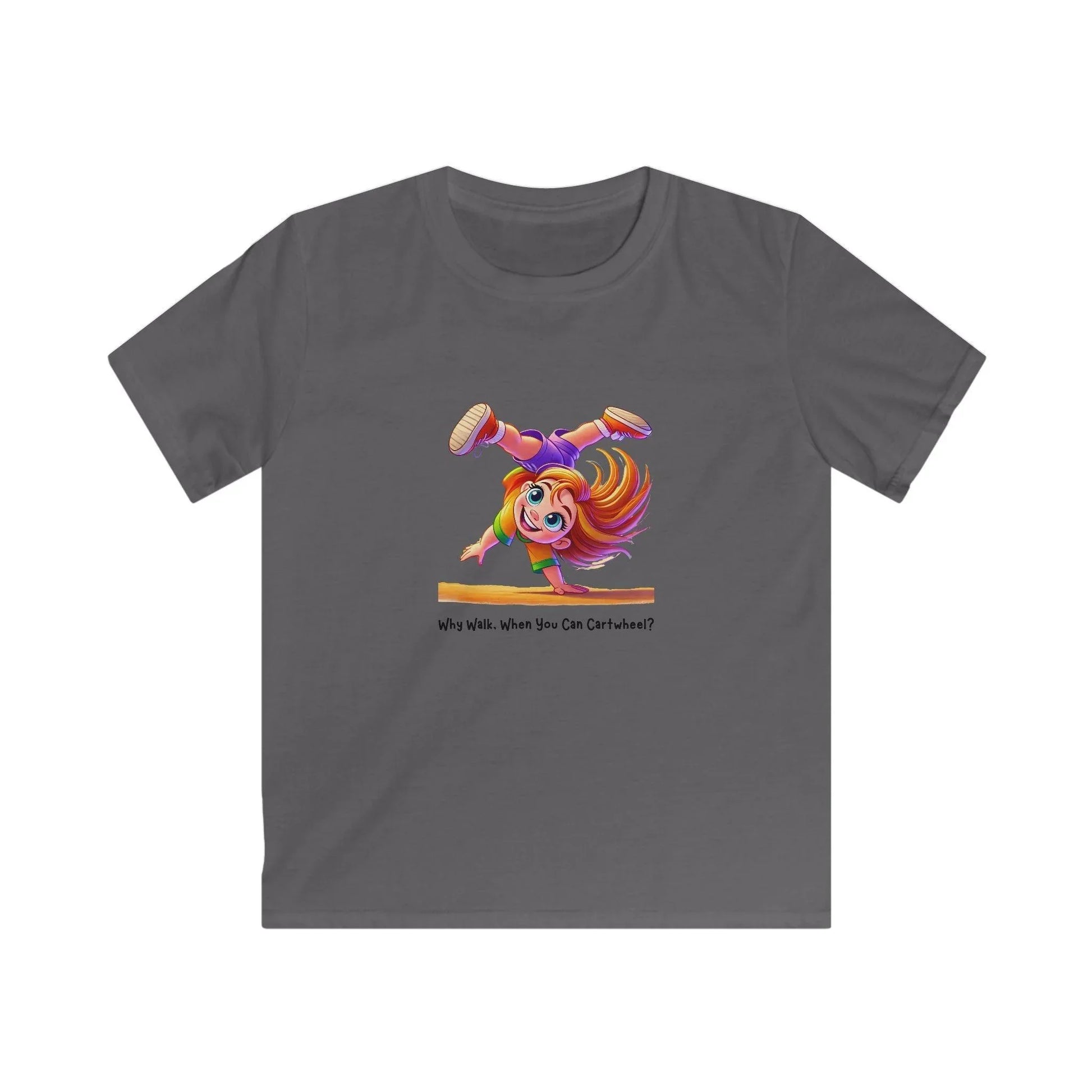 Why Walk When You Can Cartwheel?" Kids' Tee! 🤸‍♀️ - Whippie's