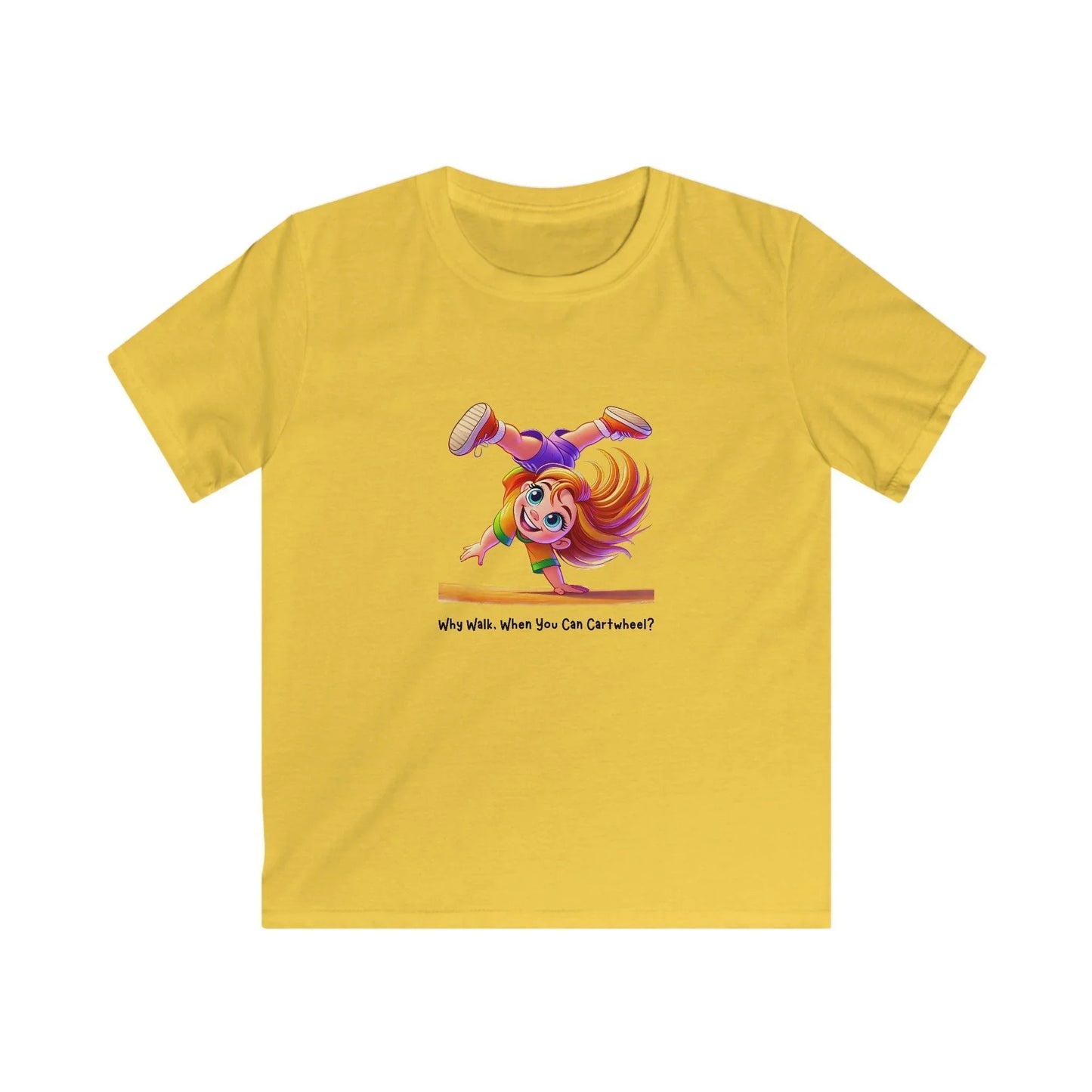 Why Walk When You Can Cartwheel?" Kids' Tee! 🤸‍♀️ - Whippie's
