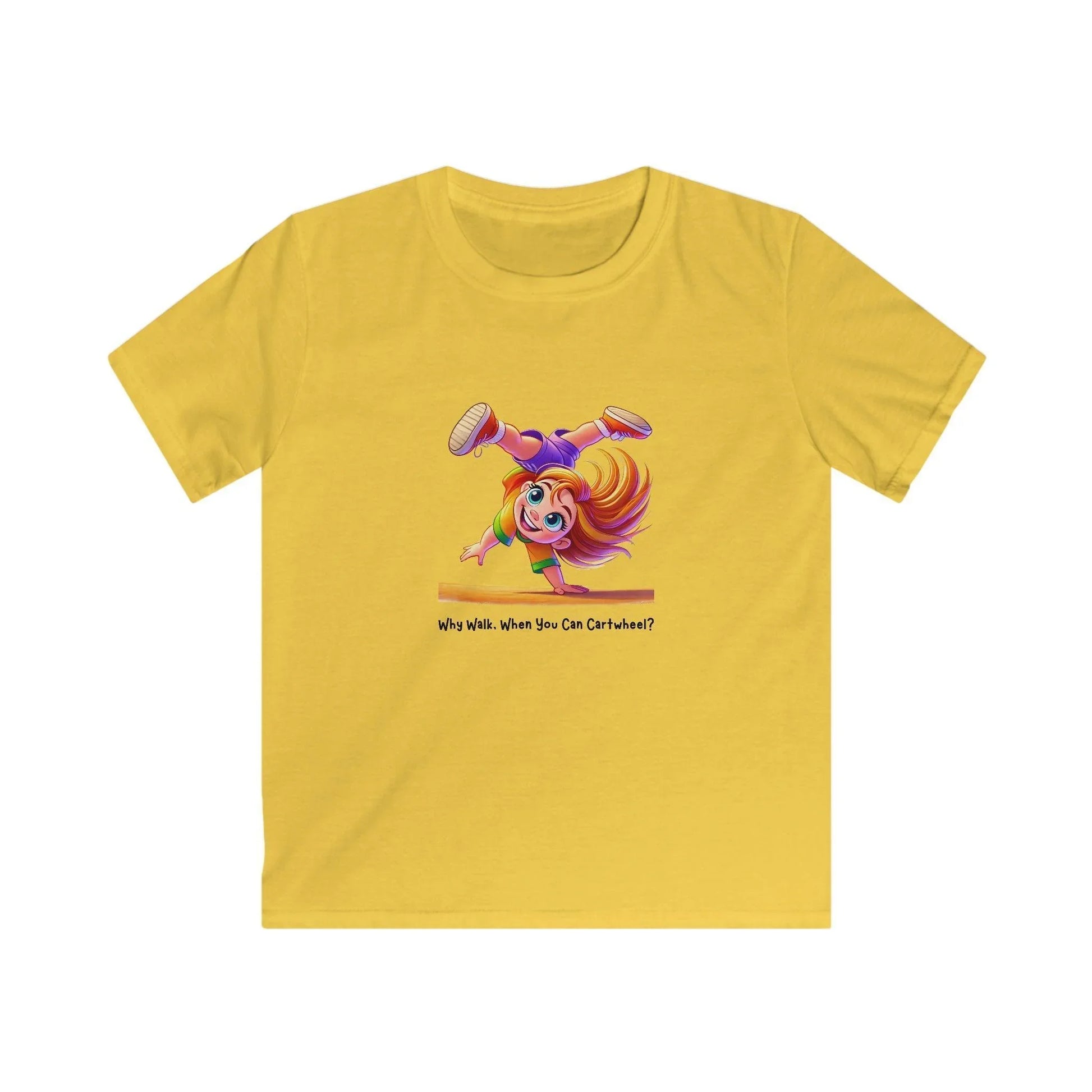 Why Walk When You Can Cartwheel?" Kids' Tee! 🤸‍♀️ - Whippie's