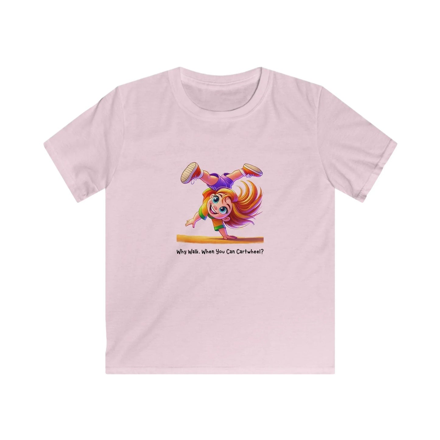 Why Walk When You Can Cartwheel?" Kids' Tee! 🤸‍♀️ - Whippie's