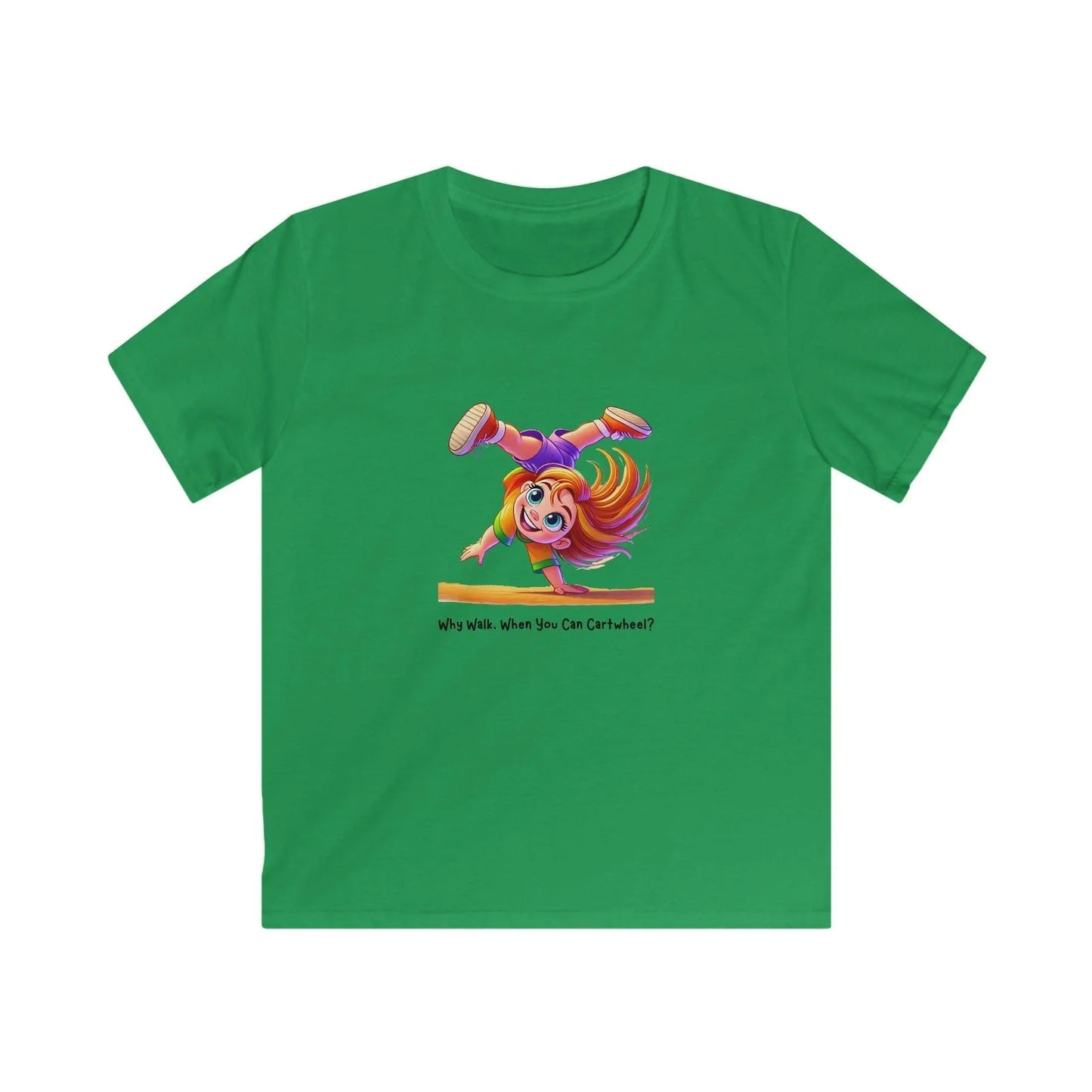 Why Walk When You Can Cartwheel?" Kids' Tee! 🤸‍♀️ - Whippie's