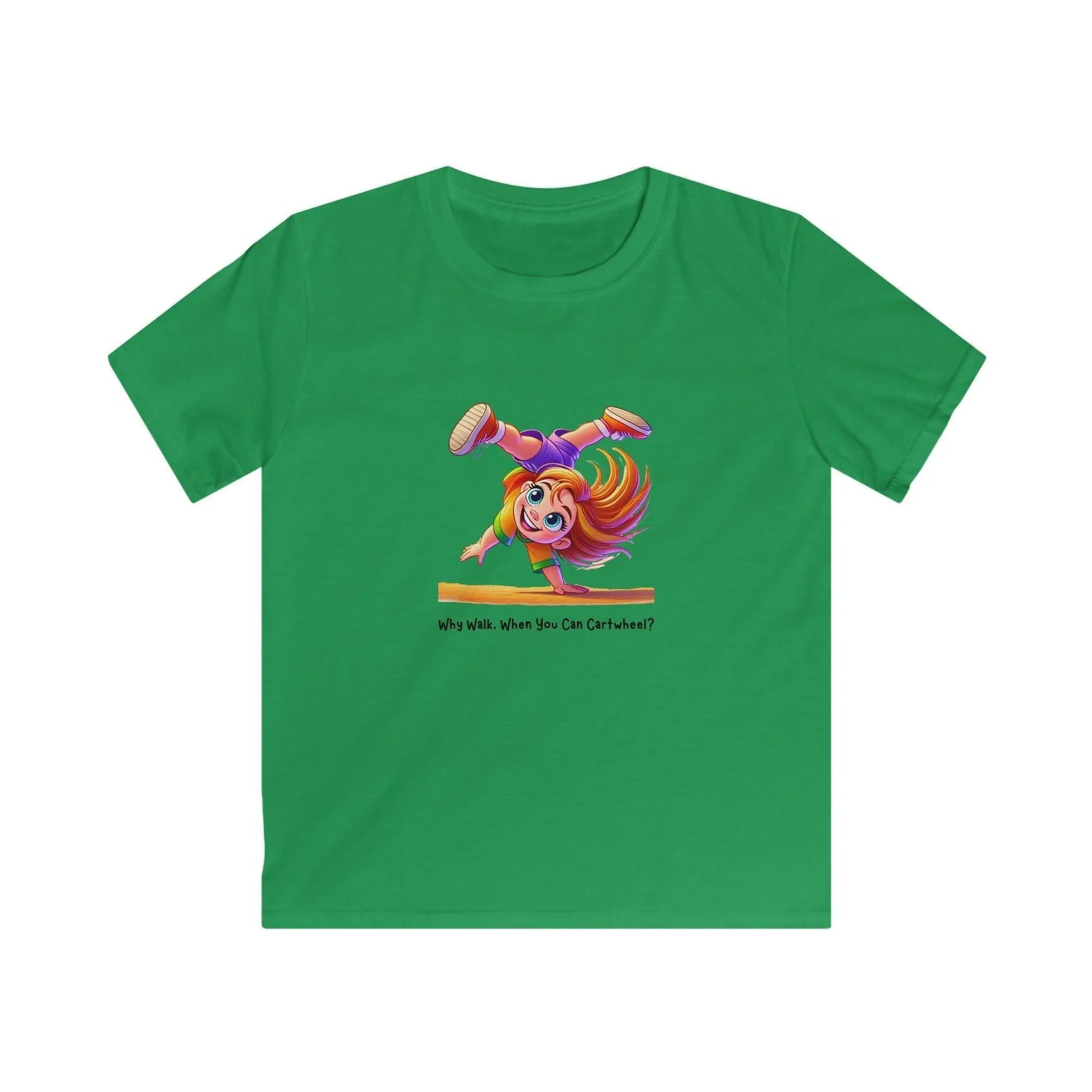 Why Walk When You Can Cartwheel?" Kids' Tee! 🤸‍♀️ - Whippie's