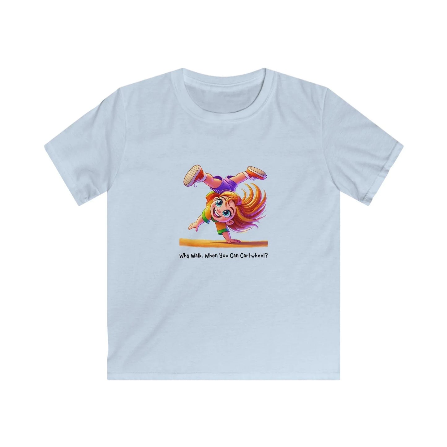 Why Walk When You Can Cartwheel?" Kids' Tee! 🤸‍♀️ - Whippie's