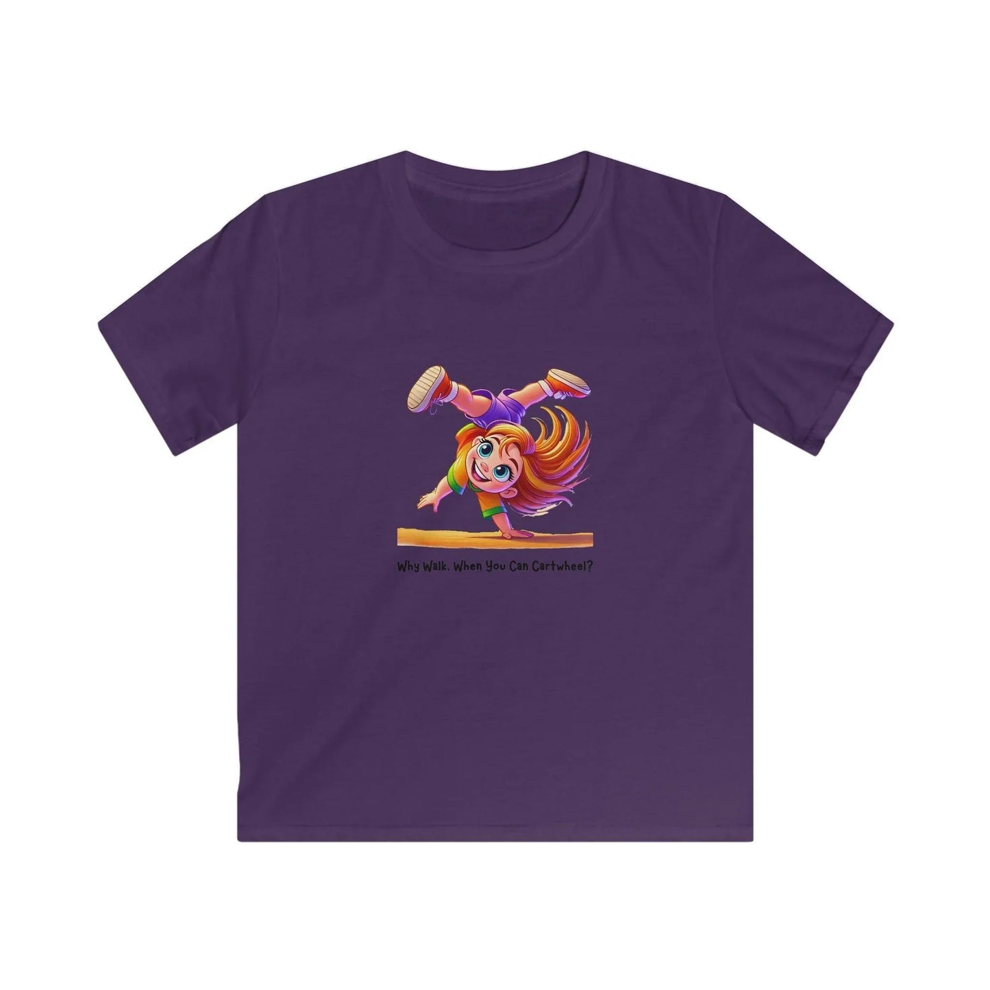 Why Walk When You Can Cartwheel?" Kids' Tee! 🤸‍♀️ - Whippie's