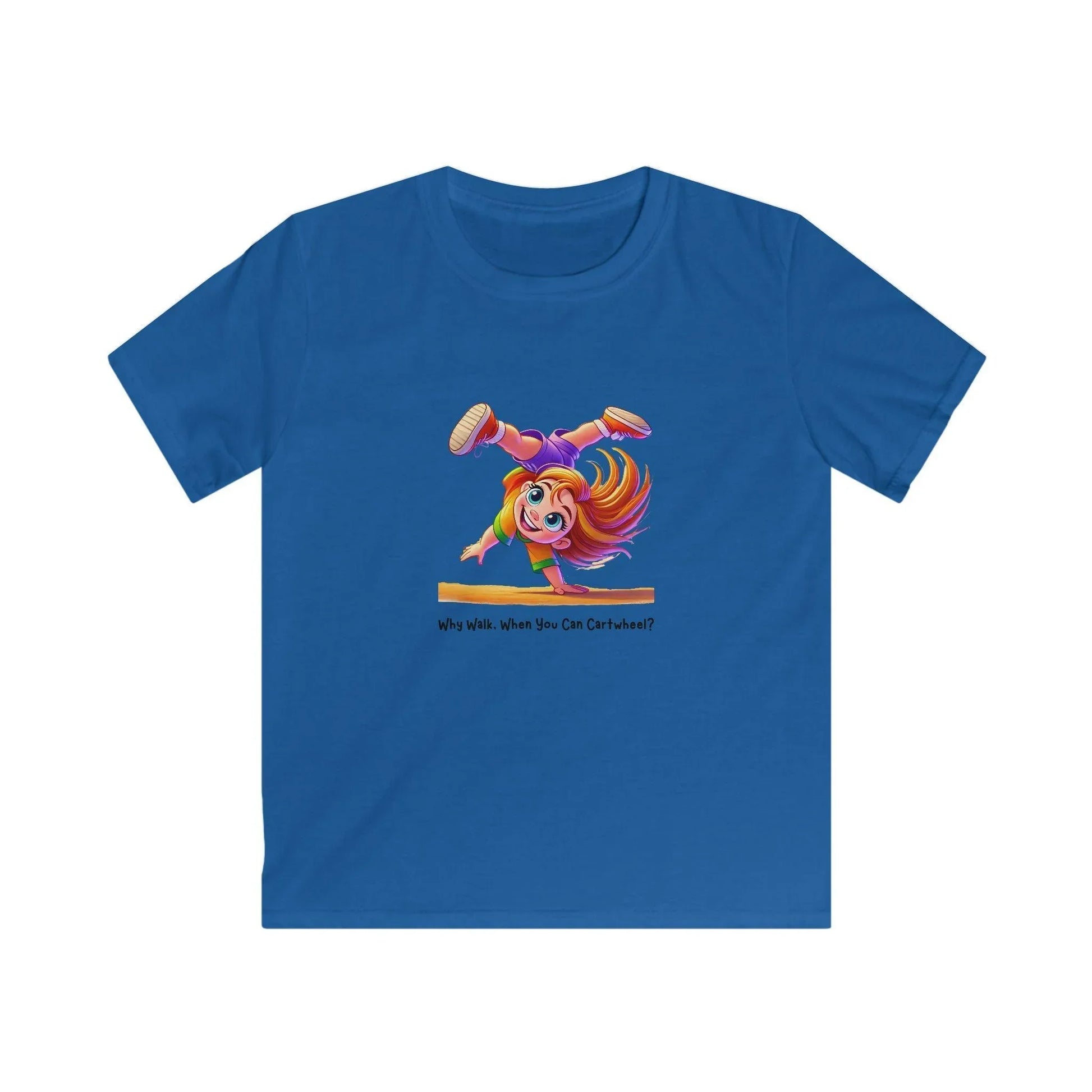 Why Walk When You Can Cartwheel?" Kids' Tee! 🤸‍♀️ - Whippie's