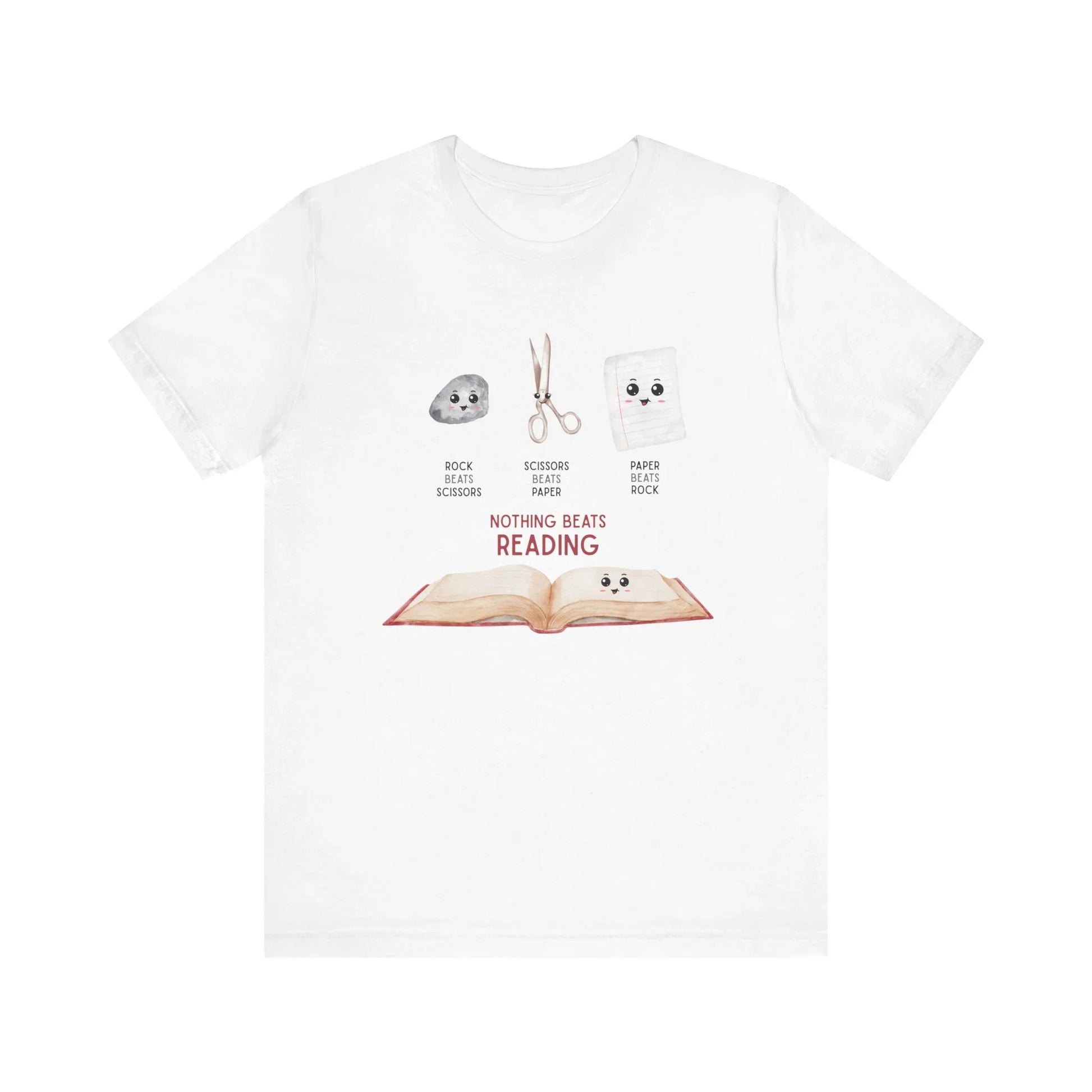 Nothing Beats Reading: Rock, Paper, Book Unisex Tee - Whippie's