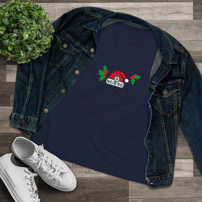 Santa's Favorite Nurse 🎅⚕️ - Stetoscope and Santa Hat 🎁🎄 - Women's Softstyle Tee - Whippie's