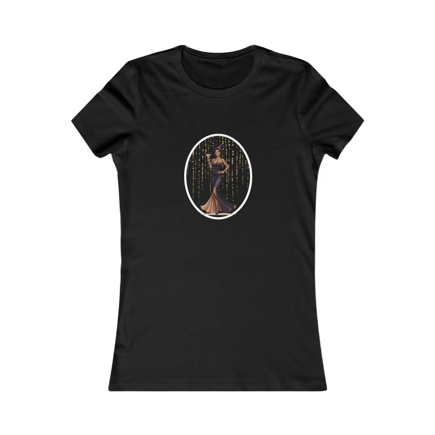Midnight Glamour: Bewitching Pinup Halloween Tee