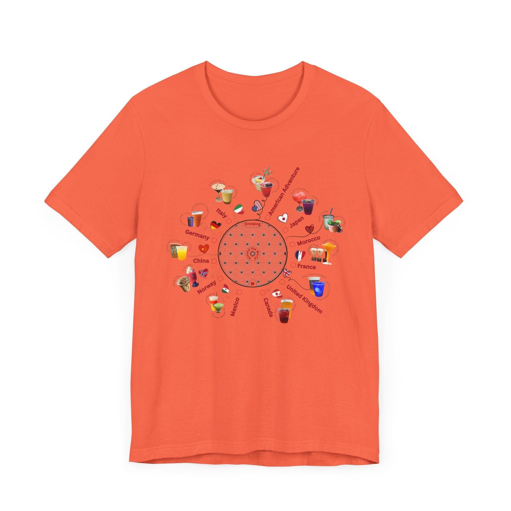 Drinking Around the World Check-Off Unisex Tee - Whippie's