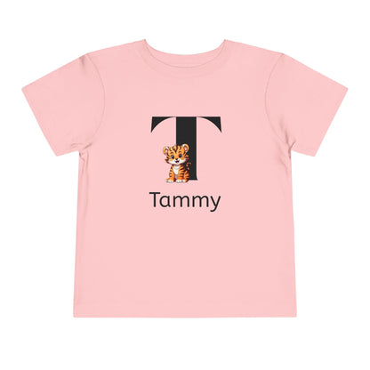 Alphabet Adventures: Letter T - Tiger Toddler T-shirt - Personalizable - Whippie's