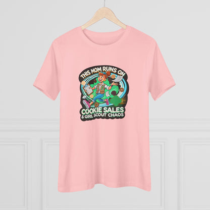 This Mom Runs on Cookies and Girl Scout Chaos - Women's Tee Embrace the Girl Scout Hustle! - Whippie's