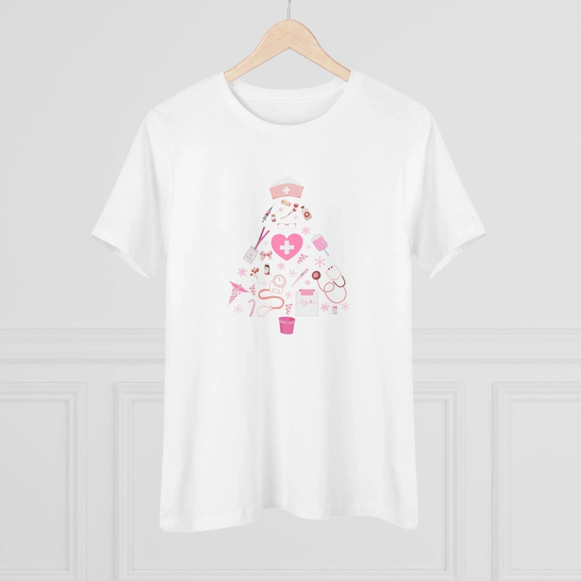💖 Nurse's Pink Christmas Tree 💖 - Women's Softstyle T-shirt - Whippie's