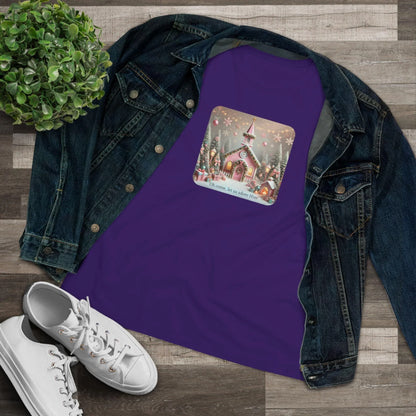 💖🏡 Pink Christmas Village - Oh Come, Let Us Adore Him ✨🎄 - Women's Softstyle Tee - Whippie's