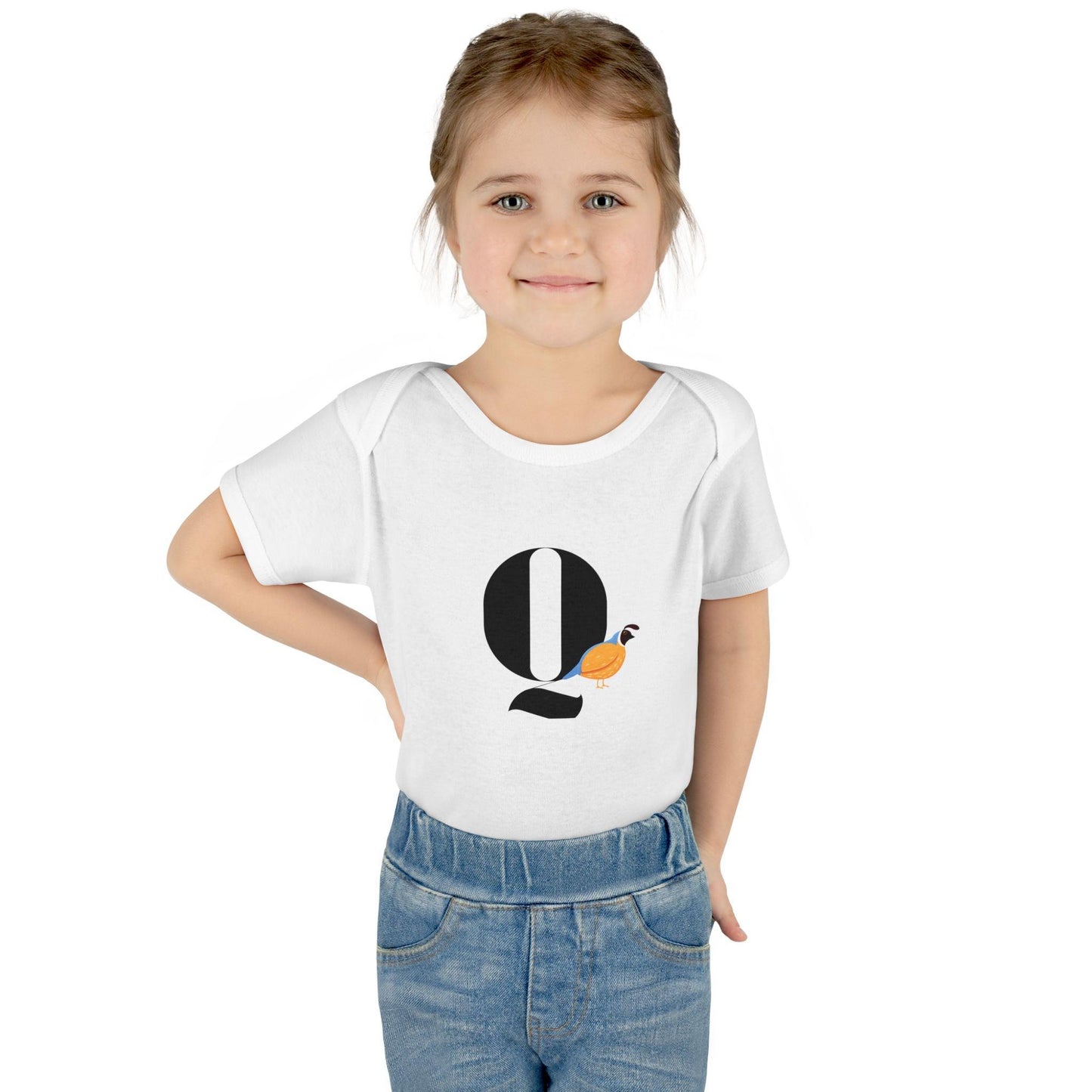 Alphabet Adventures: Letter Q - Quiet Quail Baby Onesie Q is for Quiet Quail! - Whippie's