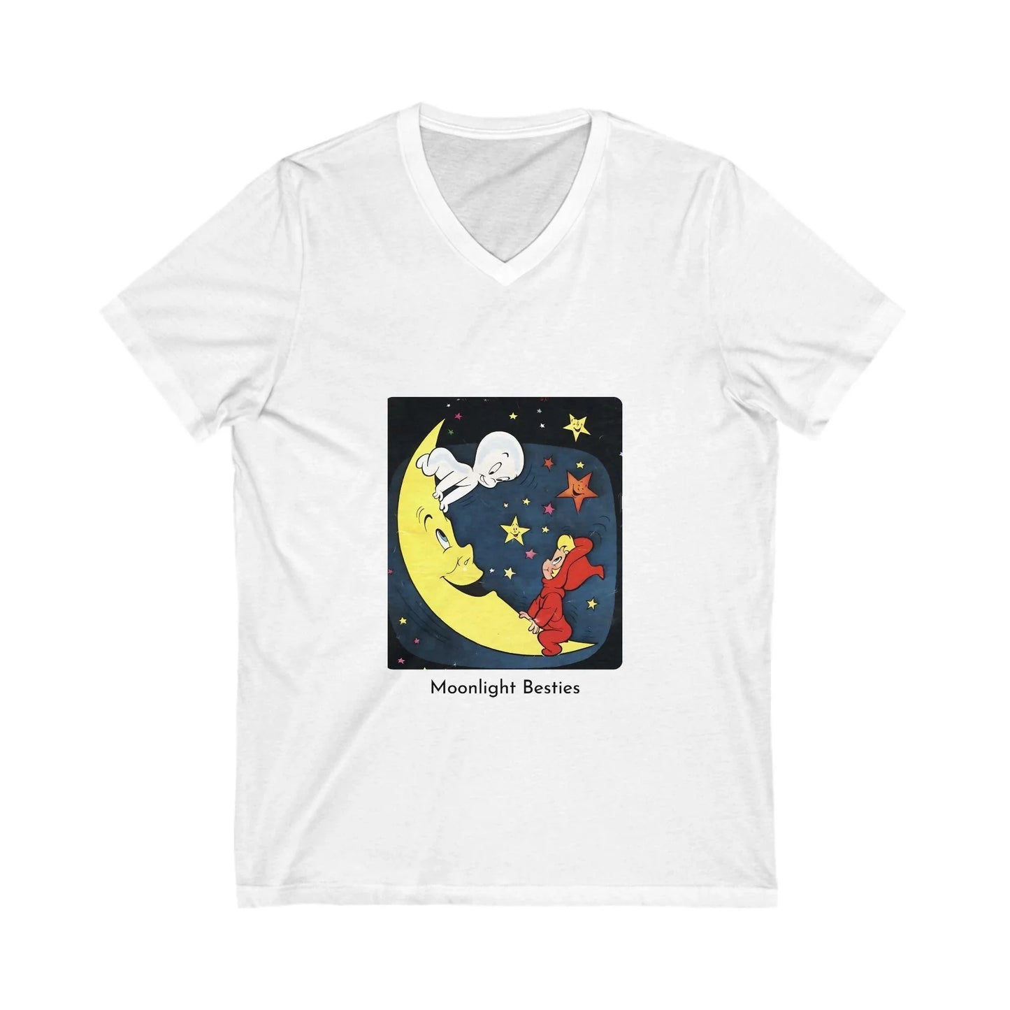 Moonlight Besties - Unisex Jersey Short Sleeve V-Neck Tee - Whippie's