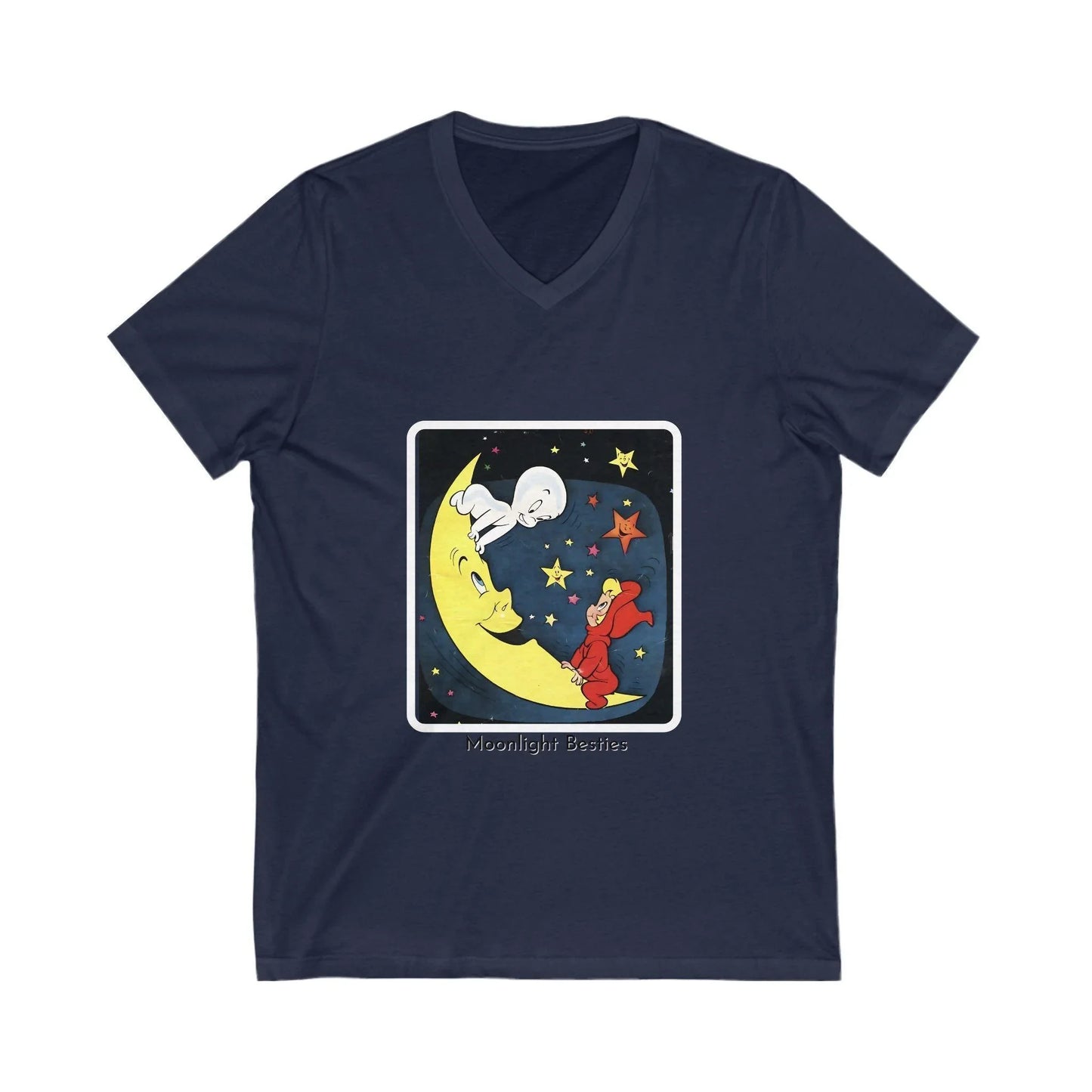 Moonlight Besties - Unisex Jersey Short Sleeve V-Neck Tee - Whippie's