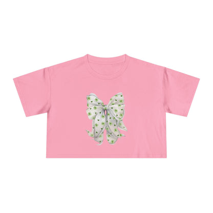 Shamrock Hearts Women's Cropped Tee - Spread the Luck and Love! - Whippie's