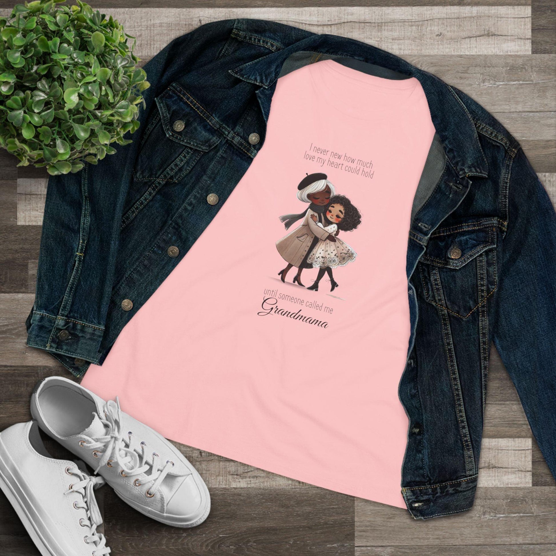 I Never Knew How Much Love My Heart Could Hold Until Someone Called Me Grandma Women's Tee (Black Family) - Personalizable - Whippie's