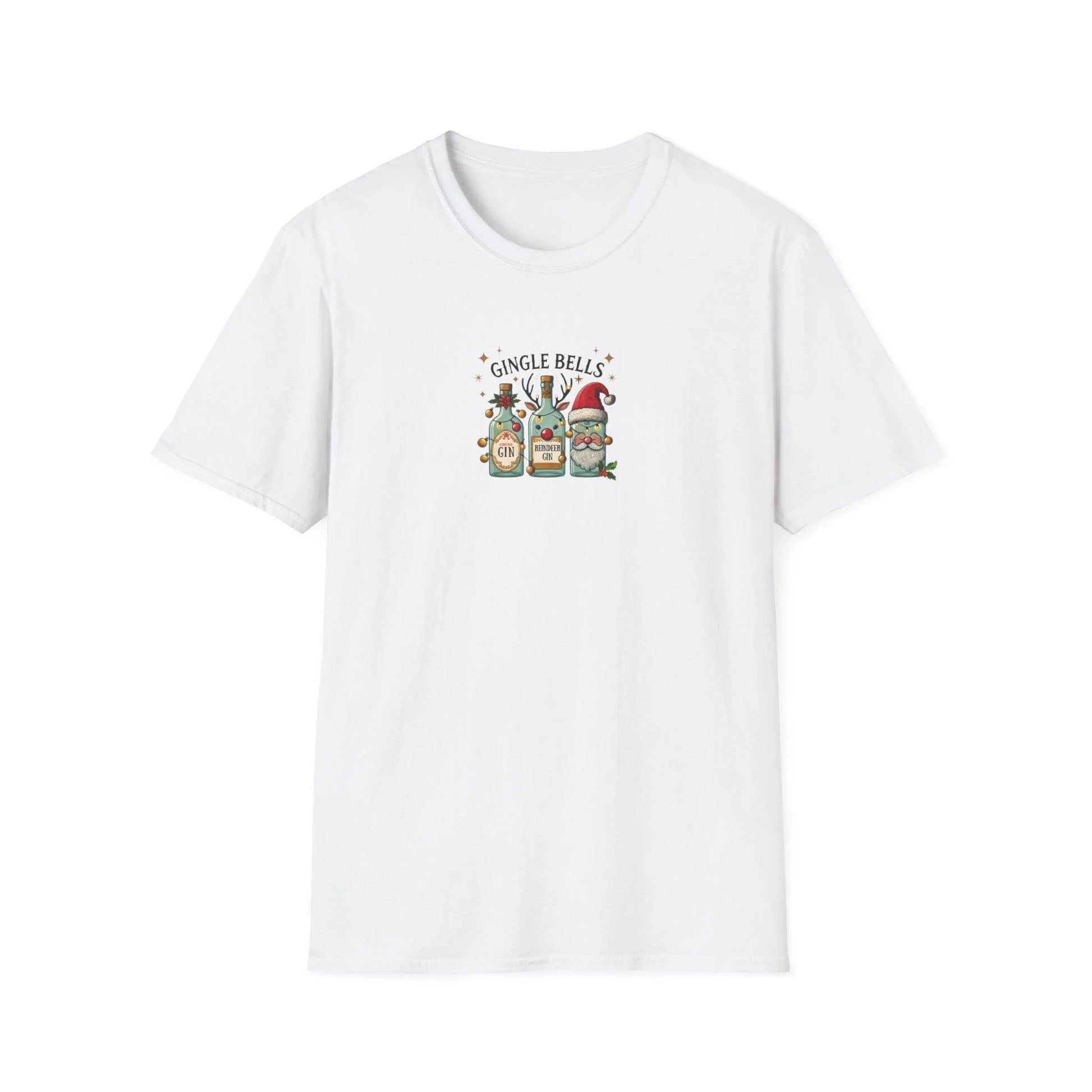 Gingle Bells, Gin All the Way! 🎄🎅🍸 - Unisex Softstyle T-shirt - Whippie's