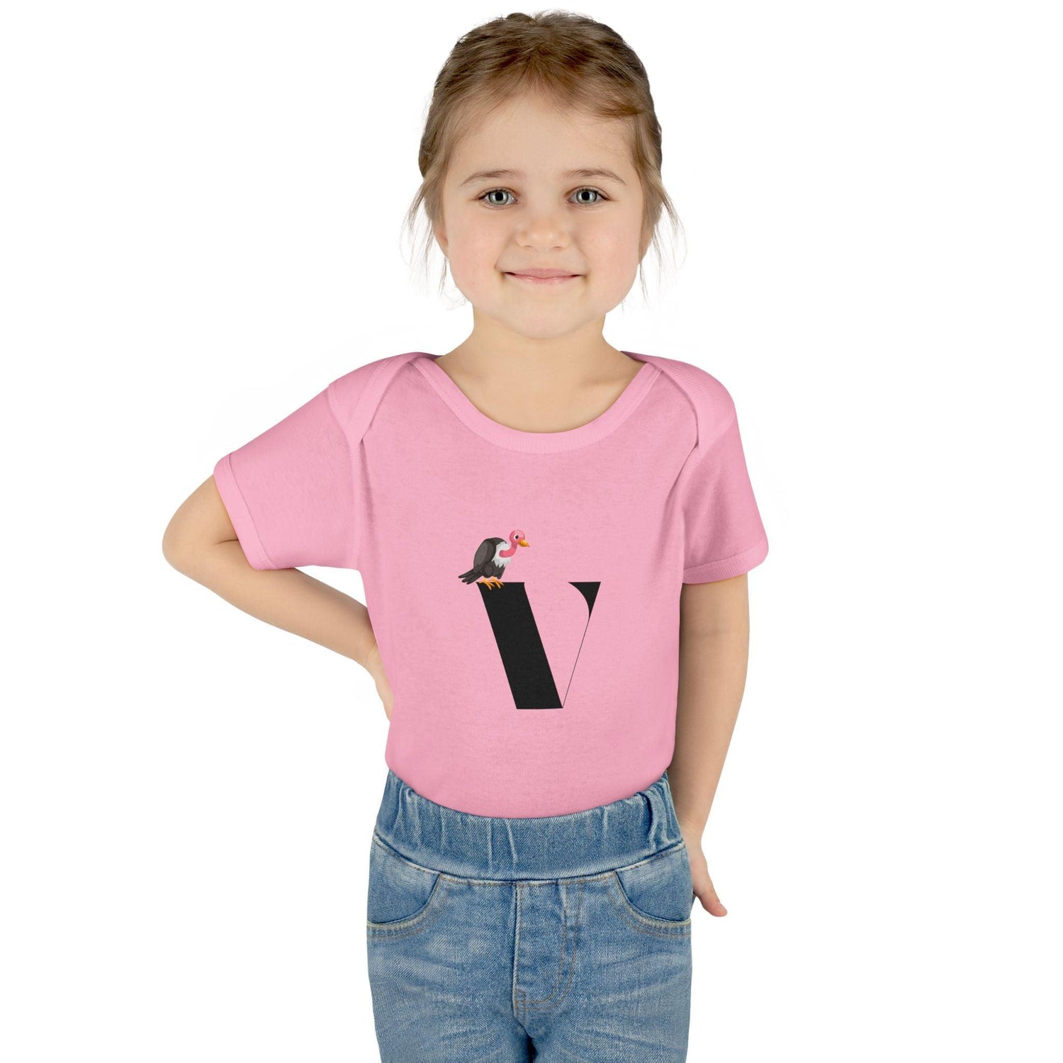 Alphabet Adventures: Letter V - Vivacious Vulture Baby Onesie V is for Vivacious Vulture! - Whippie's