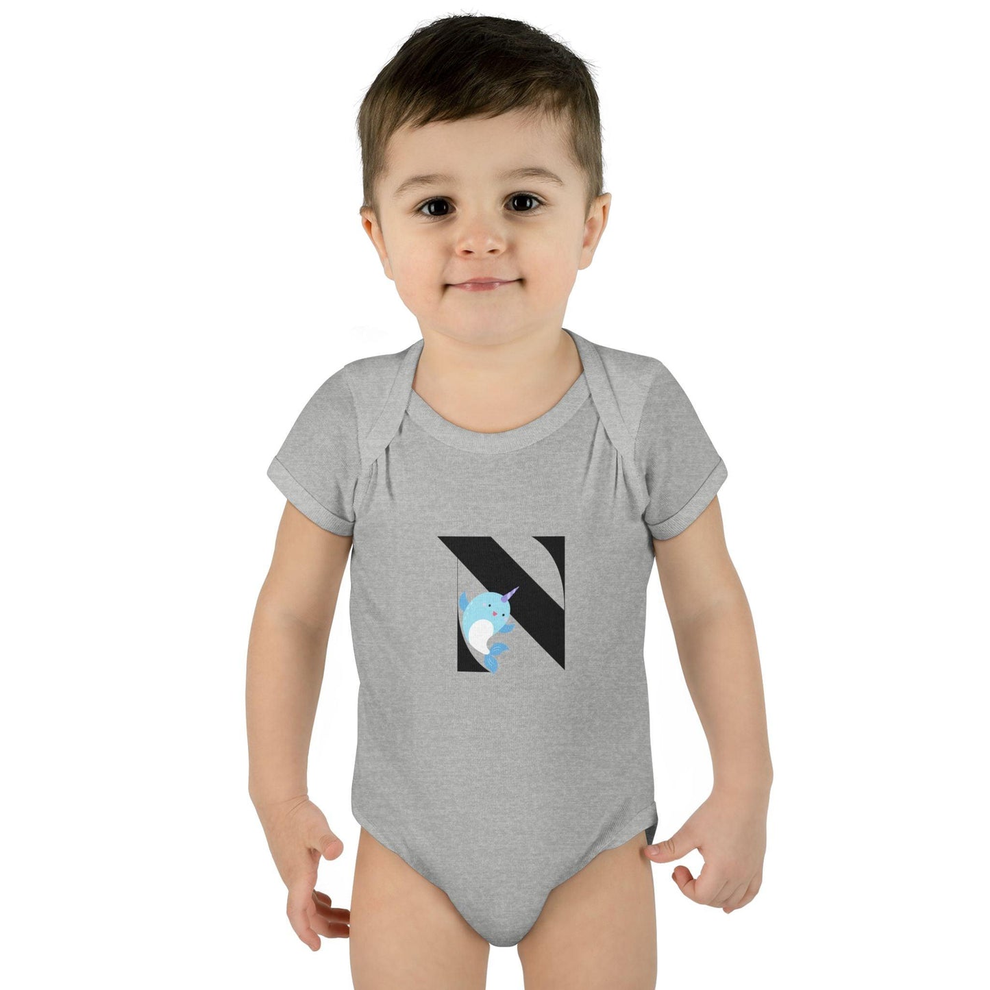 Alphabet Adventures: Letter N - Nice Narwhal Baby Onesie N is for Nice Narwhal! - Whippie's