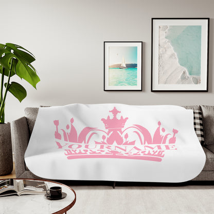 Crown Sherpa Blanket - Snuggle Up in Royal Comfort!  Personalizable