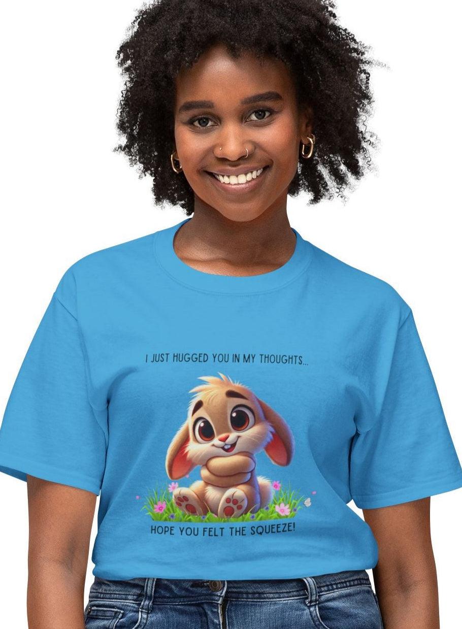 Hugs in My Thoughts - Sending Virtual Hugs! 🤗🐰 Unisex HD Cotton T-shirt - Whippie's