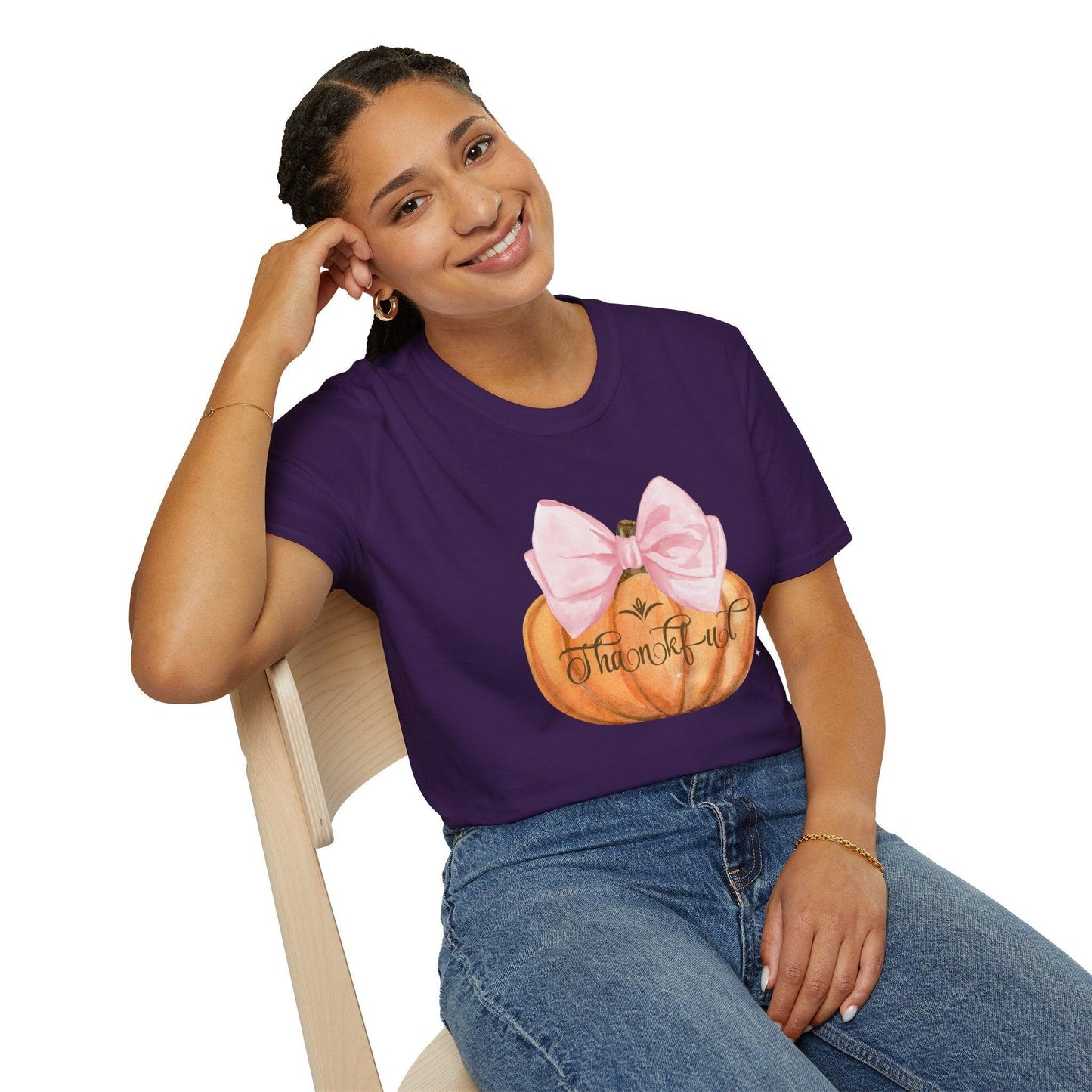 Thankful Pumpkin - A Heart Full of Gratitude! 🧡🎀 Unisex Tee - Whippie's