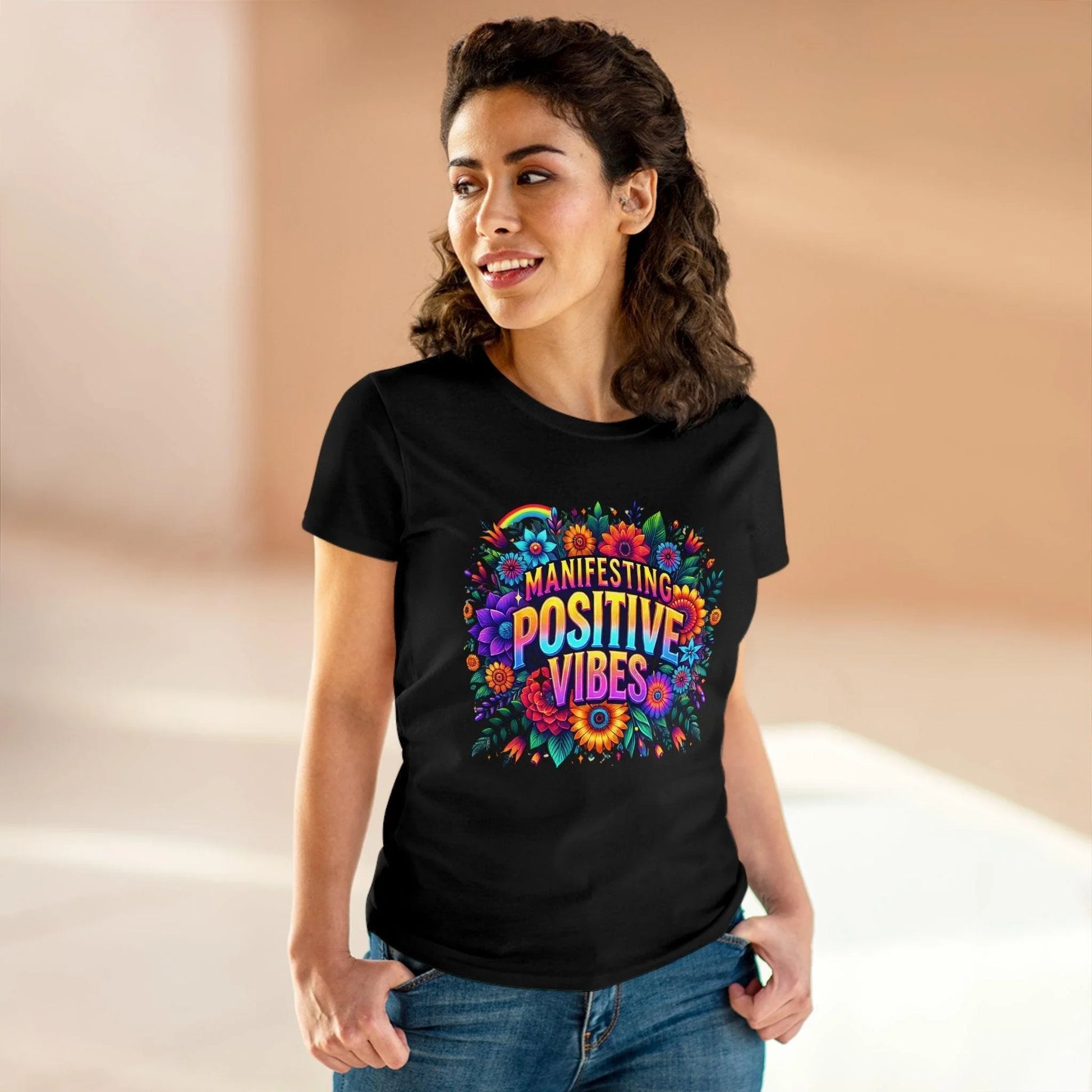 ✨ Manifesting Positive Vibes 🌈 Women's Tee 🌼 - Whippie's