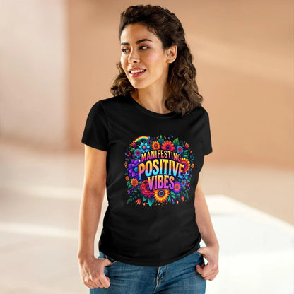 ✨ Manifesting Positive Vibes 🌈 Women's Tee 🌼 - Whippie's