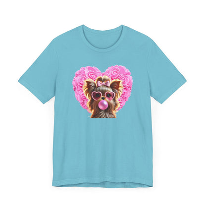 Yorkie Love Unisex Jersey Tee - 💖 Cuteness Overload! 💖 - Whippie's