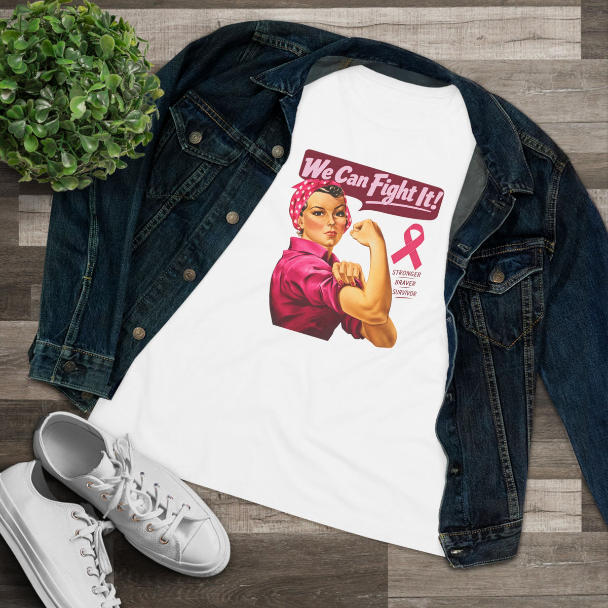 We Can Fight It Breast Cancer Awareness Shirt | Vintage Riveter Women’s Tee