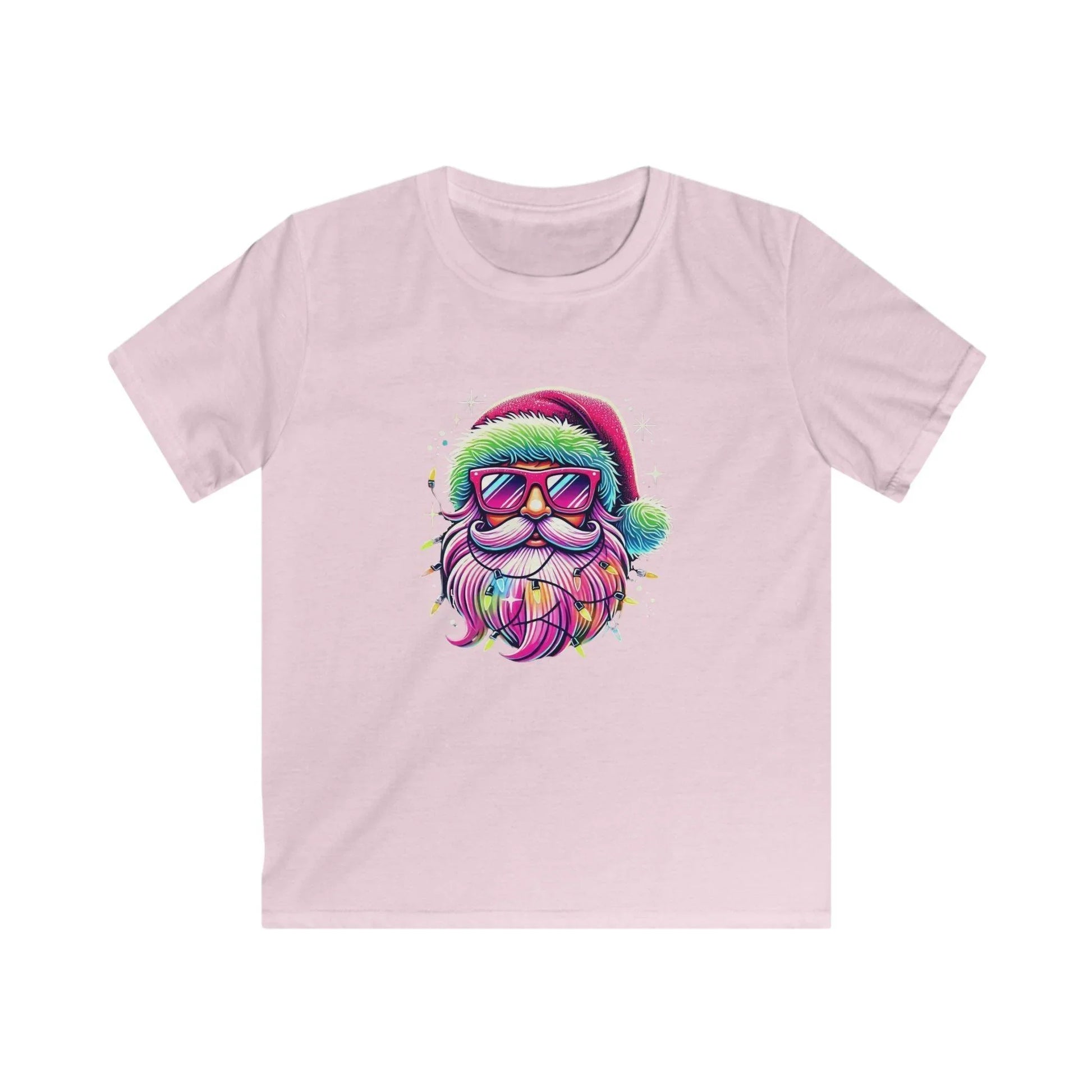 Shine Bright Like Santa! ✨🎅🎄🌈 Kids Softstyle Tee - Whippie's