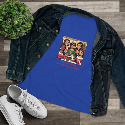 Holiday Friends Sipping Cocktails - Women's Softstyle Tee - Whippie's