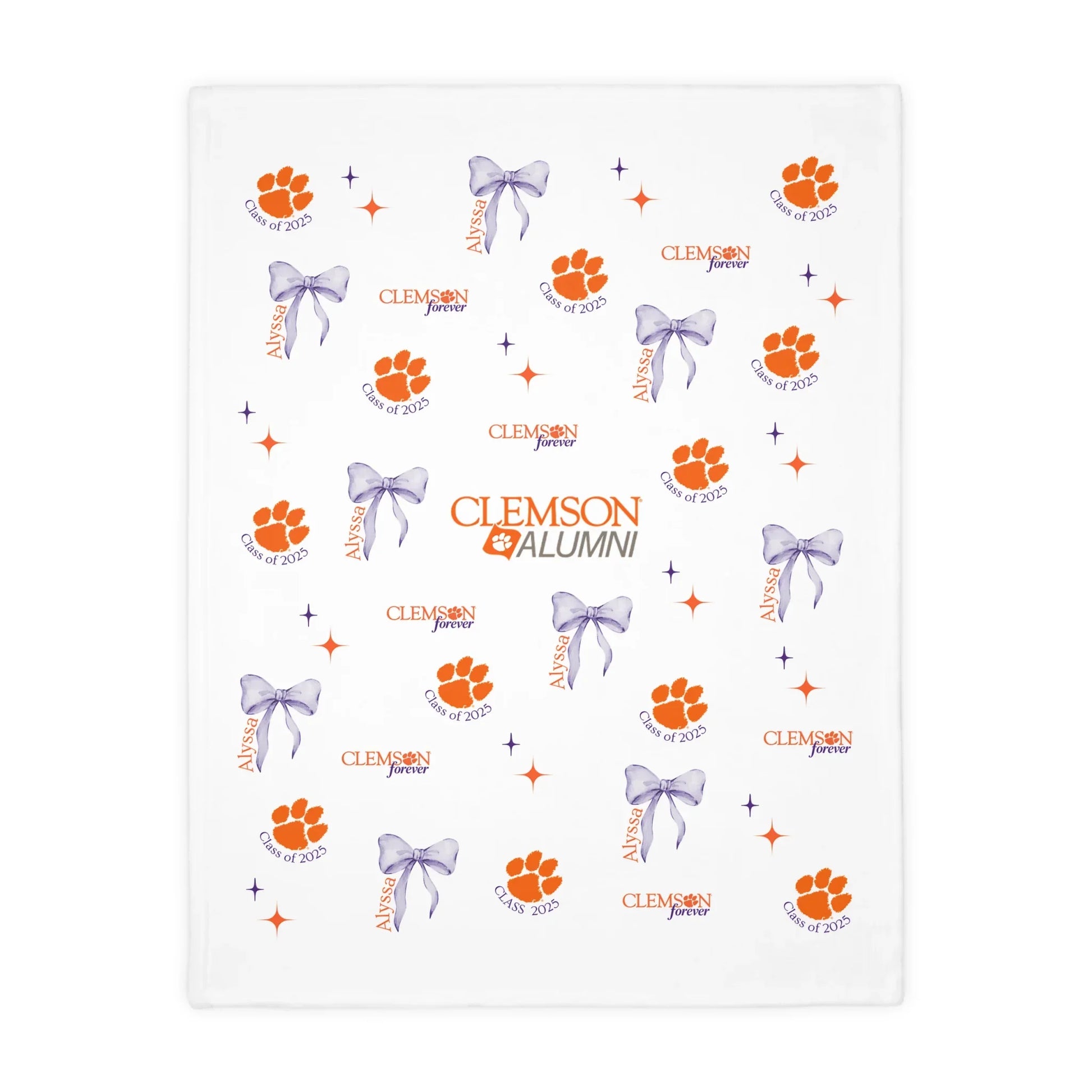Graduation 2025 Paw Print Velvet Blanket - Personalizable - Whippie's