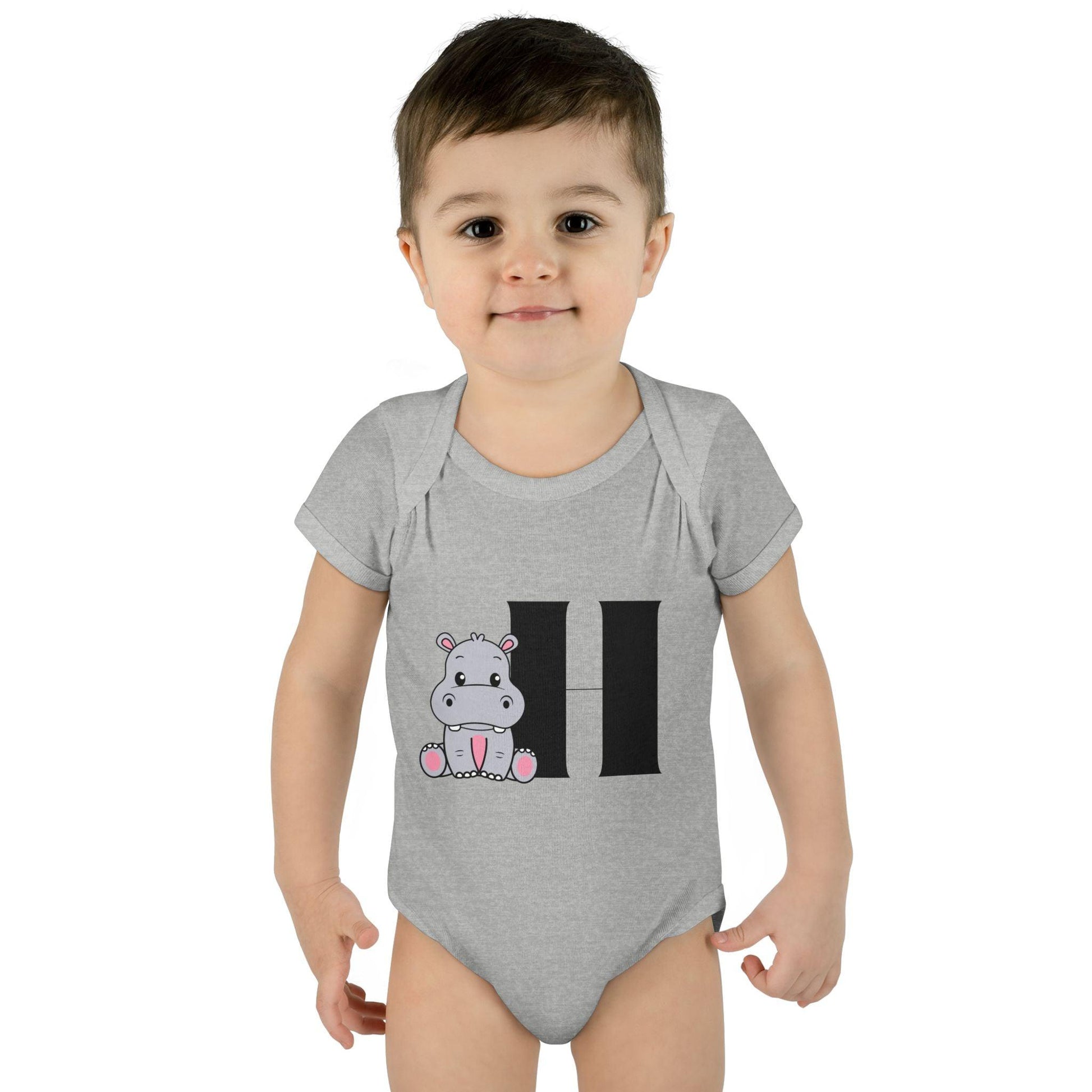 Alphabet Adventures: Letter H - Happy Hippo Baby Onesie H is for Happy Hippo! - Whippie's