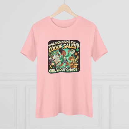 This Mom Runs on Cookies and Girl Scout Chaos - Women's Tee - Embrace the Girl Scout Hustle! (Leader Edition) - Whippie's