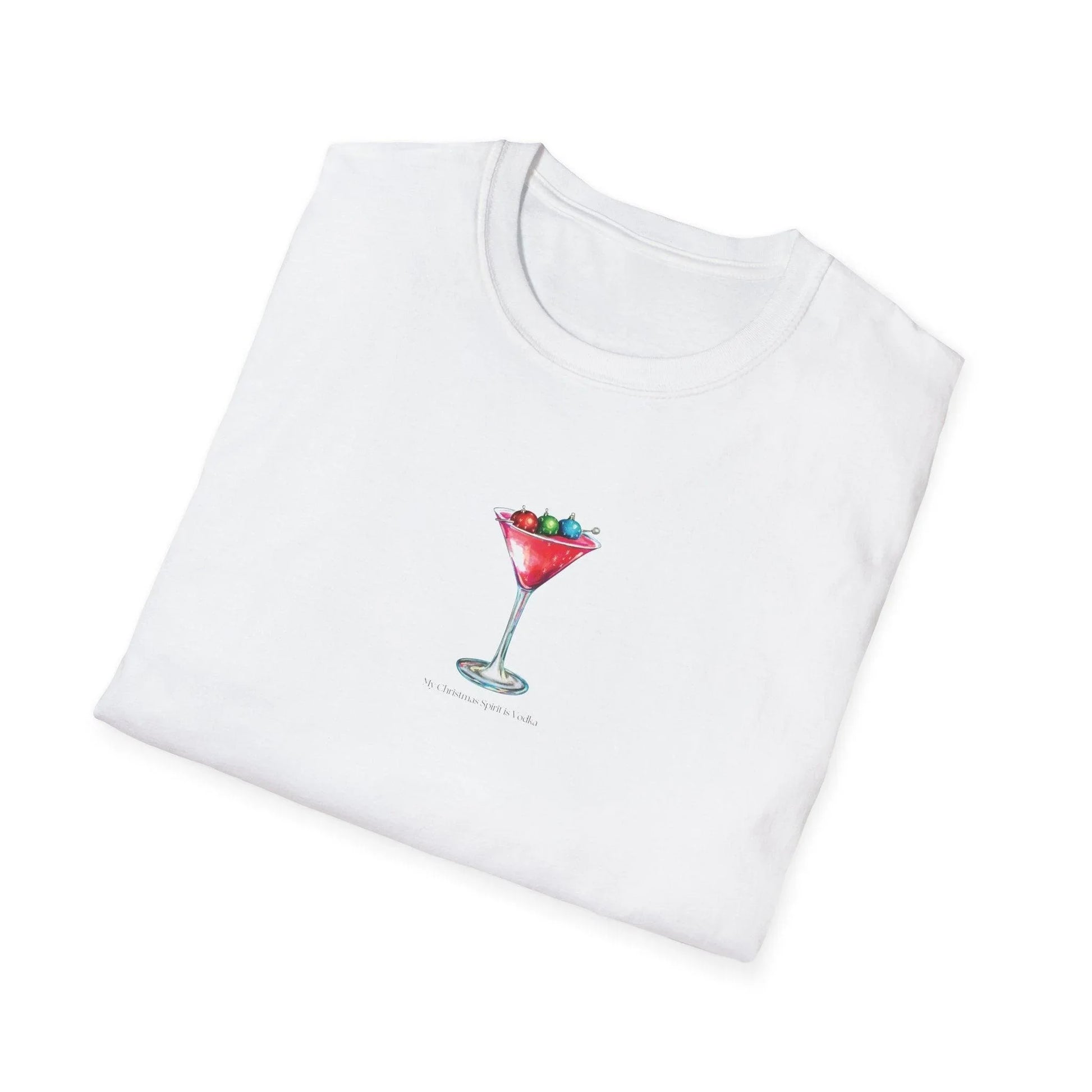 My Christmas Spirit is Vodka 🍸🎄 - Unisex Softstyle T-shirt - Whippie's
