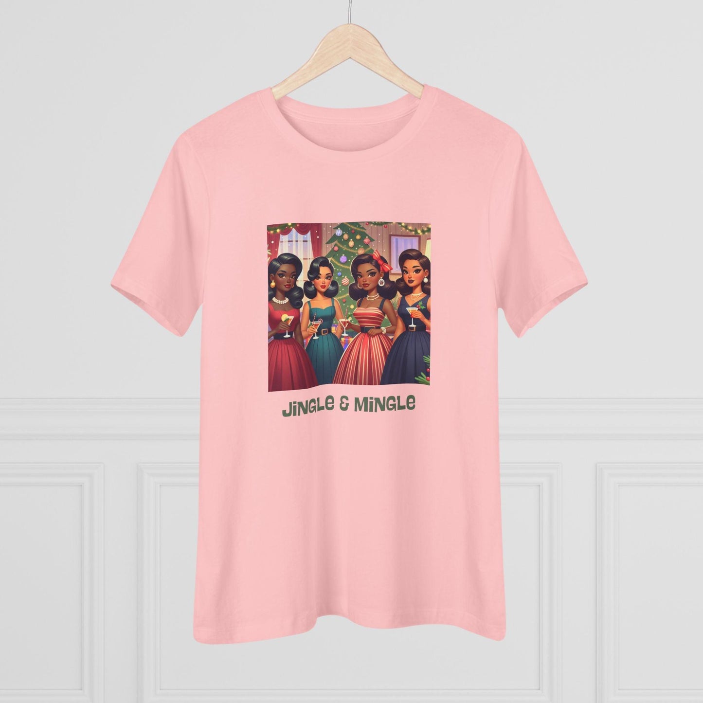 Jingle and Mingle Tee - Holiday Cheer, Please! 🥂🎄 Women's Softstyle Tee - Whippie's