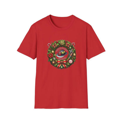 Santa's Favorite Firefighter - Wreath - Unisex Tee 🔥🎅 - Whippie's