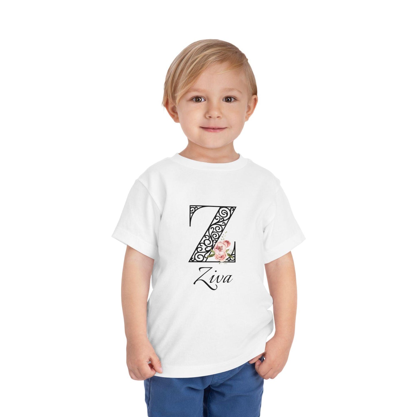 Floral Letter: Letter Z - Peony Toddler Tee - Personalizable - Whippie's