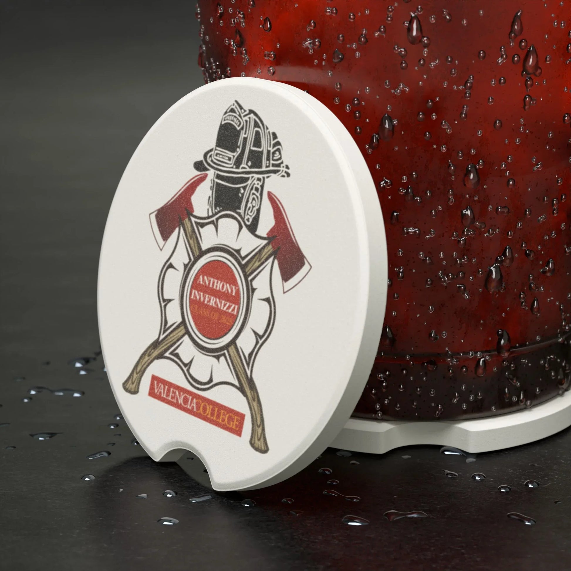 Valencia College Fire Rescue Car Coasters - Personalizable - Whippie's